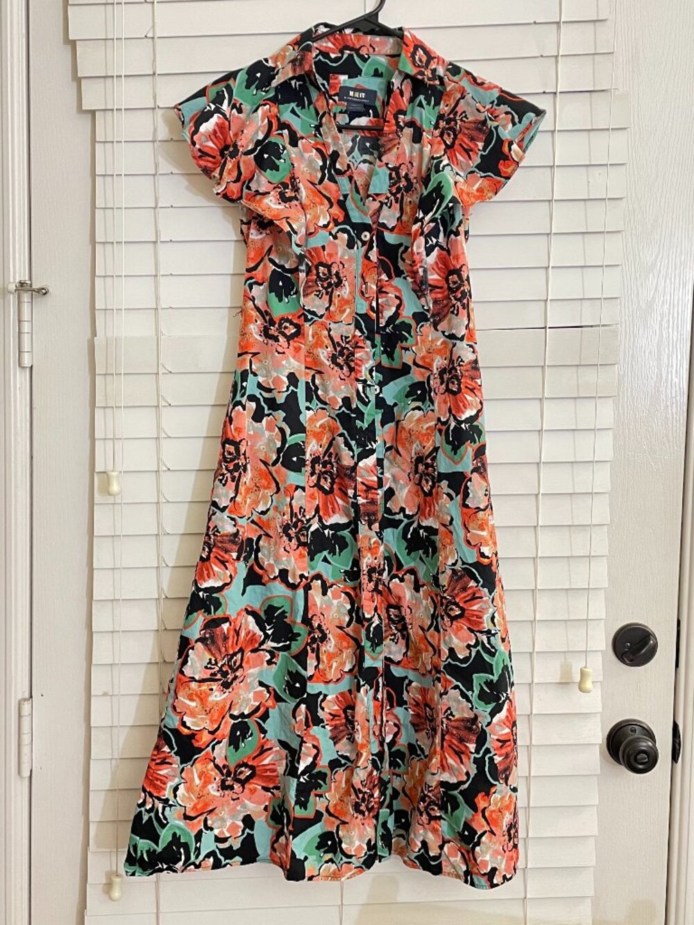 Maeve Coral, Mint & Black Floral Maxi Dress